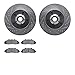 Dynamic Friction Company Front Brake Rotors-Drilled and Slotted-Silver with Ultimate Duty Performance Brake Pads 7402-54056