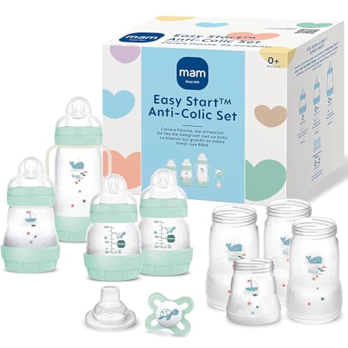 MAM Easy Start kit de démarrage 0+, unique d’autostérilisation anti-coliques, blue-beige