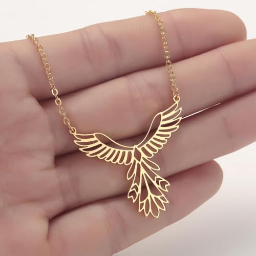 Collier Origami Phénix en métal ciselé, bijou statement géométrique et poétique - 2