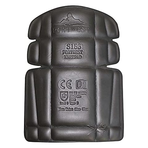 Portwest S156 Knee Pads - Lightweight Safety Knee Pad Inserts for Work Pants - EVA Foam Protective Ergonomic Knee Pads Black Cover
