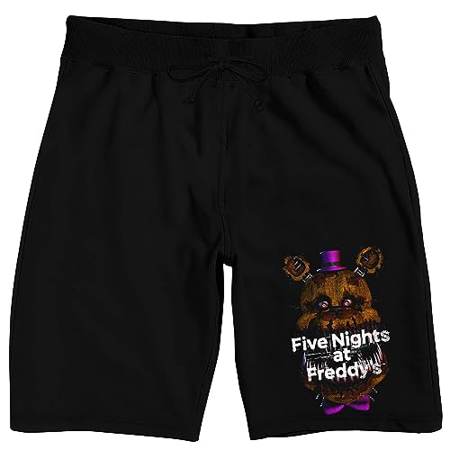 Five Nights at Freddy's Men's Black Graphic Lounge Shorts