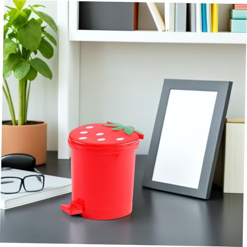 Caneca de basura compacta roja en forma de corazón para escritorio miniatura 5