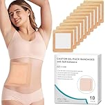Hbaid 10 PCS Castor Oil Pack Wrap, Packs for Liver Detox Aid Sleep, Highly Absorbent Self-Adhesive Organic Cotton - UK Patent Protected No Wash Easy to Use Anti-Seepage (Oil Not Included)