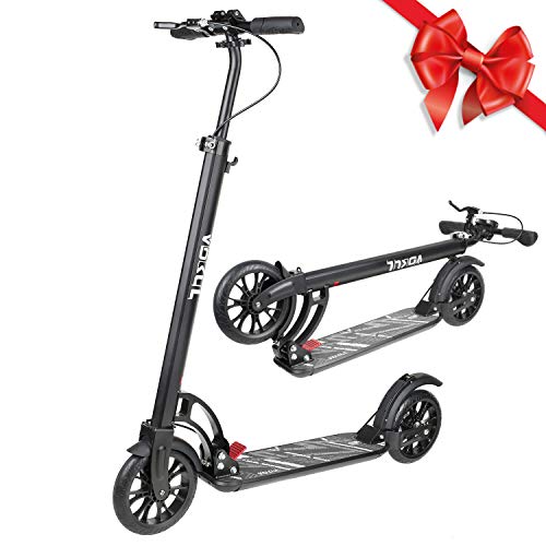 VOKUL Foldable Kick Scooter for Adults Teens Kids with Big 200mm Wheel,Hand Disc