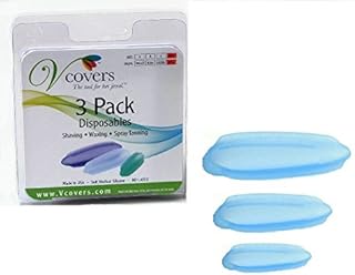Vcovers 3 Pack, Bikini hair removal protection for shaving, trimming, coloring and spray tanning. Assorted sizes A, B and C in BLUE.