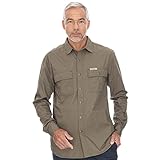 BUSHMAN Hemd Prison Khaki M| Herrenhemd aus festem Baumwoll-Ripstop mit unsichtbare Seitentaschen