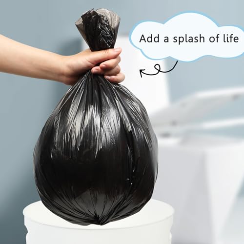 Image of Trash Bags, Garbage Bags, 160 Count 6 Gallon [Extra Thick][Leak Proof] Rubbish Bags Wastebasket Bin Liners for Home Office Trash Can Black