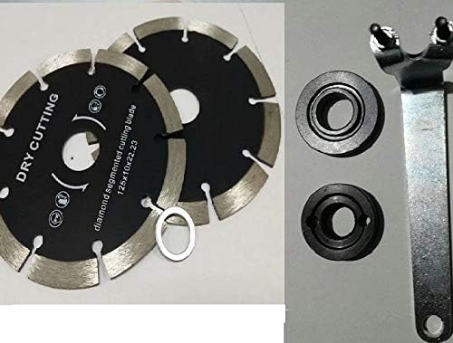 5" 5 Inch (set of 12 pieces) Diamond Segmented Cutting Blade with 5/8"-11 Thread Grinder Flange Spanner Lock Nut for stone concrete brick block masonry tile saw floor grinder polisher sander cutter