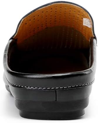 Men's Classic Leather Slippers Office Casual House Slip On Backless Loafers - Image 3