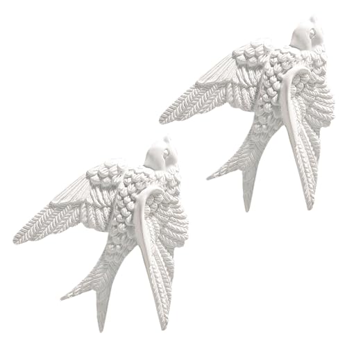 Hirondelle en résine blanche 3D pour une déco de salon poétique