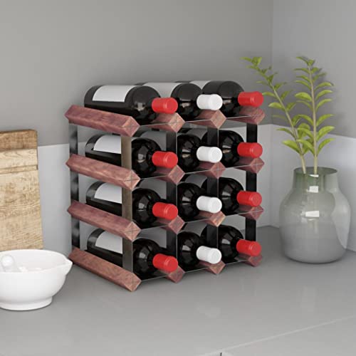Soporte para vino 12 botellas madera pino sólido miniatura 1