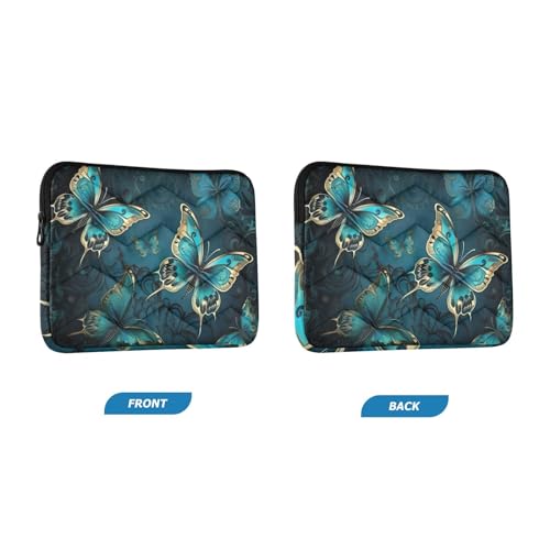 Funda para portátil azul con mariposa para 13-14 pulgadas miniatura 2