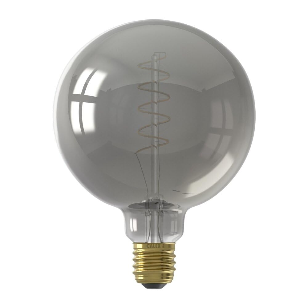 Calex Smokey E27 G125 Led Filament Bulb 2100K Very Warm Dimmable With Titanium Finish 4W E27/Es 240V