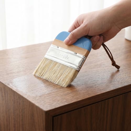 Mikinona 3pcs Chalk Wax Painting Brushes Set with Natural Boar Bristles, Beech Wood Handles, and Wide Flat Head, Non-Slip Grip for Furniture Restoration and DIY Home Refinishing - Image 7