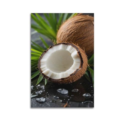 Affiche noix de coco moderne 60x90 cadre suspendu pour mur vide salon
