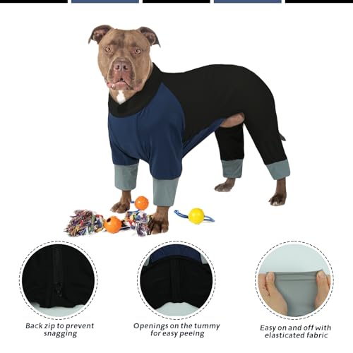 Hjumarayan Hunde Sommer Schutzkleidung – Leichter Hundebody mit Beinen, Schnell Trocknend, UV-Schutz, Atmungsaktiv, Schmutzschutz, Ideal für Outdoor & Spielplatz, Schwarz XL