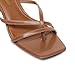 Athlefit Women's Strappy Kitten Heels Square Open Toe Low Heels Ankle Strap Fashion Party Dress Thong Heeled Sandals Dark Brown Size 7.5
