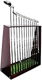 Golf Club Organizer, 13 Putter Racks, Golf Putter Rack Golf Club Display Rack, Durable Wooden Golf Club Shelf Storage Rack(Wine Red)