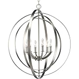 Equinox Collection Silver Six-Light Luxury Hanging Pendant Light