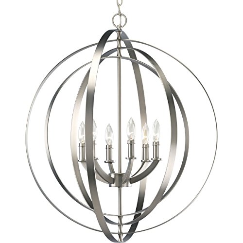 Equinox Collection Silver Six-Light Luxury Hanging Pendant Light by Progress Lighting - Used condition - US$292.37