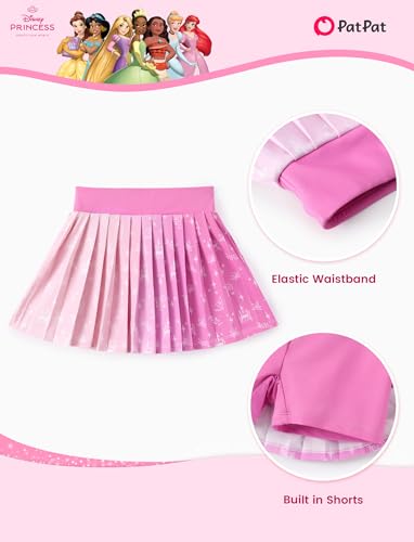 Image of Disney Minnie Frozen Stitch Princess Toddler Girls' Tennis Skirt Sets Kids Athletic Camisole Top & Skort 2 Piece Outfit 2-9Y