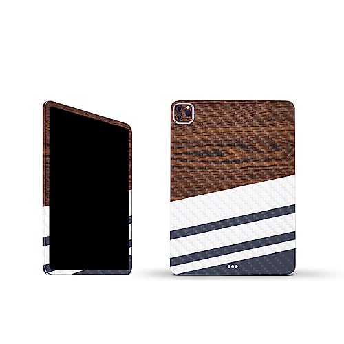 Image of MightySkins Carbon Fiber Skin Compatible with Apple iPad Pro 11 inch M2 4th Gen (2022) Full Wrap Kit - Wood Formal | Protective, Durable Textured Carbon Fiber Finish | Easy to Apply | Made in The USA