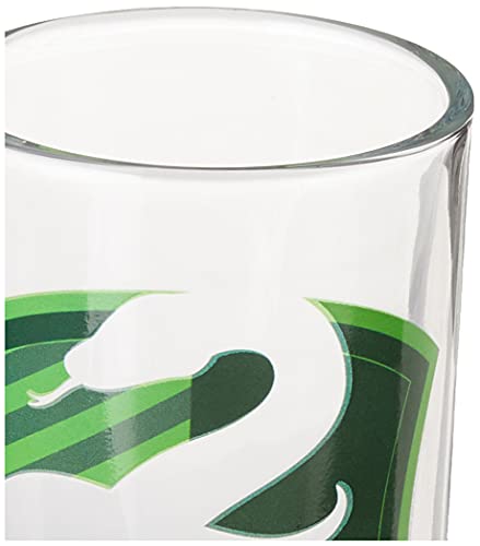 Image of Silver Buffalo Harry Potter Hogwarts House Crests Silo Stripes 4-Pack Tumbler Glass Set, 10-Ounces