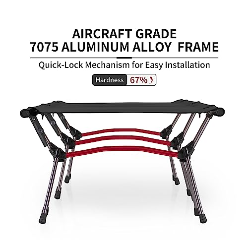 Naturehike Armywild Camping Cot With Leg Extenders, Ultralight Folding Backpacking Cot, Supports 330Lbs, Portable Camping Bed For Camping Hiking Travel Home #TOP1