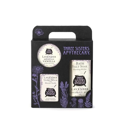 Image of Three Sisters Apothecary Bath & Body 3 Piece Gift Tote (Lavender & Mexican Vanilla)