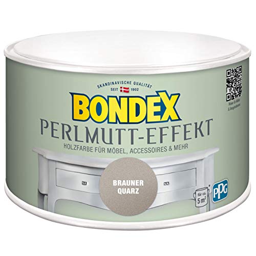 Bondex 424274 Perlmutt- Effekt brauner quarz 0,5 L für 5 m² - Dekorationsfarben mit dezentem Perlmutt-Glanzeffekt - auch für Wände geeignet