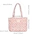 Floral Quilted Cotton Shoulder Bag for Women Medium Size Handbag Large Capacity Thickened Design Tote A020 (Pink)