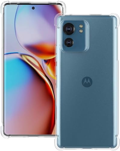 Image of REALCASE Silicone Moto Edge 40 5G Back Cover Case, Scratch Resistant Protective Crystal Clear Transparent Shock Proof Bumper Back Cover Case for Moto Edge 40 5G
