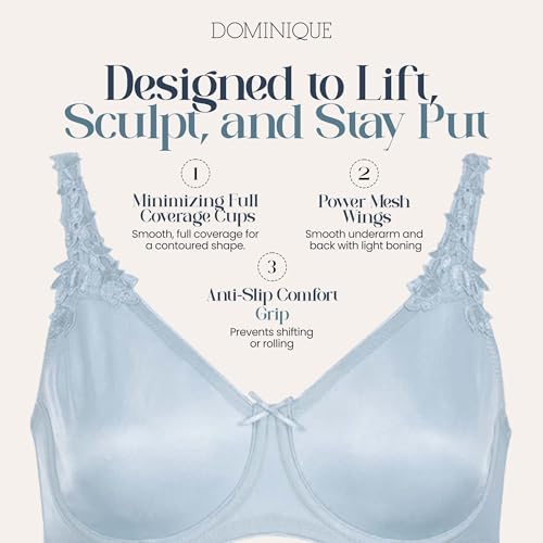 Image of Dominique Mystique Minimizer Bra #7000 - Seamless Full Figure Underwire Lingerie for Women, Smooths & Shapes