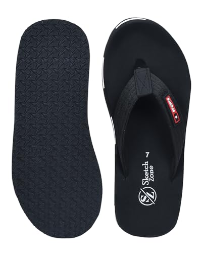 Image of Zebra Mens Rubber Slippers Daily Use Flat Chappals with Anti-Slip Sole Lightweight, Durable & Stylish Footwear