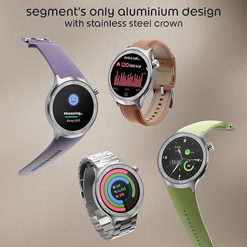Image of Motorola Moto Watch, 1.4 OLED, AOD, Auto-Brightness, Dual Band GPS, Powered by Polar Smartwatch (Pantone Volcanic Ash Band Strap, Free Size)