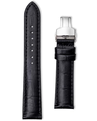 Bracelet montre crocodile avec boucle déployante en cuir chic