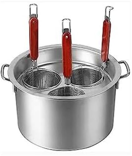 Cesta for cocinar pasta, juego de olla y vaporera de acero inoxidable for pasta, olla multiusos for pasta con colador y tapa: cocina, cuece al vapor y cuela con precisión (1 juego)(3 Holes)