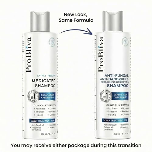 Image of ProBliva Balanced Antifungal Shampoo - Scalp Treatment for Seborrheic Dermatitis, Dandruff, Flakes, Itch & Dryness - Zinc Pyrithione 1% & Salicylic Acid 2% Dual-Action for Fungus & Buildup (8.4 fl oz)