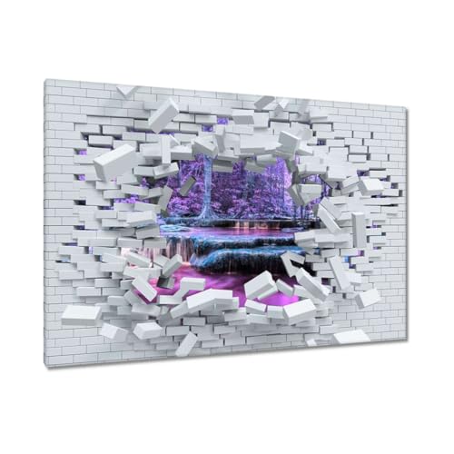 Toile cascade violette 120x80cm : créez une ambiance zen dans votre chambre