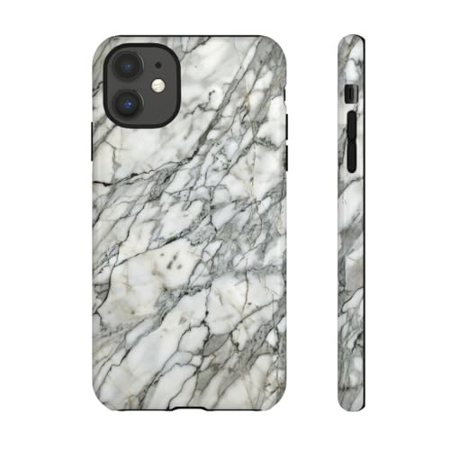 Coque rigide iPhone 11 marbre blanc brillant évite les rayures