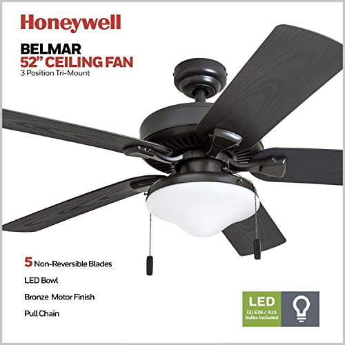image for Honeywell Ceiling Fans Belmar, 52 Inch Traditional Indoor Outdoor LED 