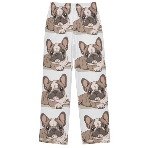 Boy's Pants Khaki Bulldog Jogger Pants Elastic Waist Long Bottoms Trousers with Pockets 6-14 Years