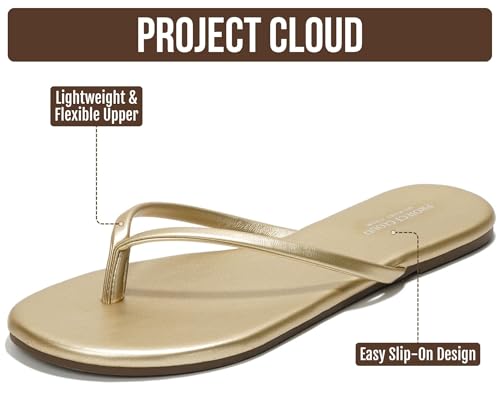 Image of Project Cloud Flip Flops for Women Footwear- Lightweight and Memory Foam Insole Sandals for Women 2026 - Durable Non-Slip Beach Essentials Flats for Women Sandals (Foundations)