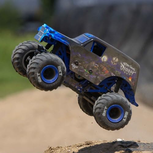 Image of Losi 1 /18 Mini LMT Son Uva Digger 2S 4X4 RTR Brushed Monster Truck Battery & Charger Included Blue LOS01026T2