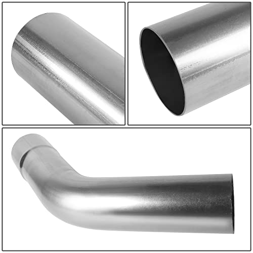 Image of DNA MOTORING ZTL-PP-30-45-RAW 45 Degree DIY Custom Mandrel Exhaust Tubing, 3 inch OD, Mild Steel,Universal Fit