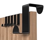 Shexkent Door Hooks, 6 Pack Over Door Hanger Stainless Steel - Coat Hooks - Over Door Hook Ideal for Bedroom, Bathroom, Kitchen, Wardrobe, Black