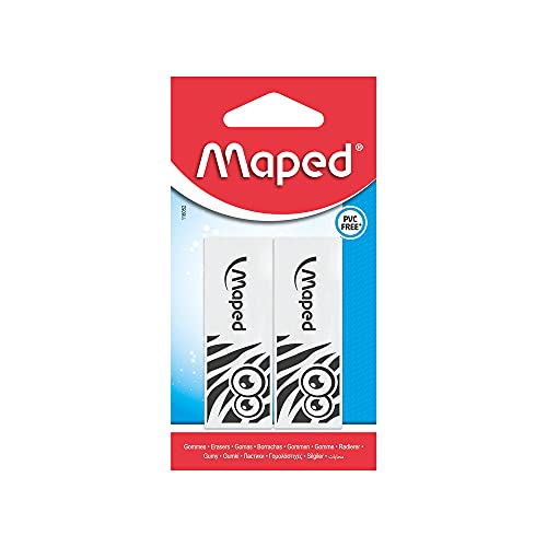Borracha, Maped, Technic Zebra, 116052, Branco/Preto, 2 Unidades