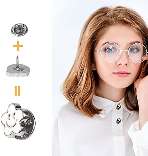 Pinsheng 50 Pieces Blouse Pins, Women Cover up Brooch Buttons, Reusable Invisible Neckline Shirt Brooch Buttons for DIY Clothing Bags Backpacks Jackets Hat