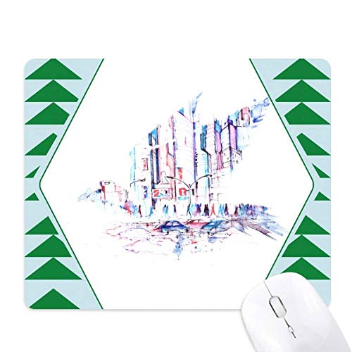 Tapis de souris aquarelle gratte-ciel idéal pour un espace de télétravail moderne et inspirant