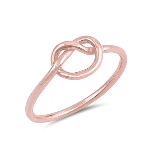 Glitzs Jewels Rose Gold Tone Over Sterling Silver Love Knot Ring, 7mm Choose Your Color (11)
